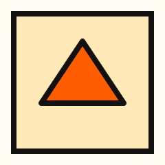 Ícone geométrico representando o Winlator, um triângulo laranja sobre fundo bege